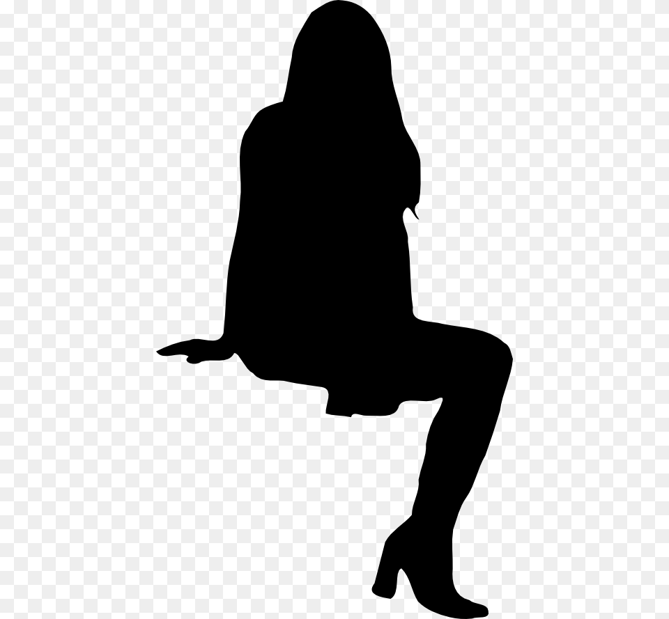 Woman Sitting Silhouette, Adult, Female, Person Free Png Download