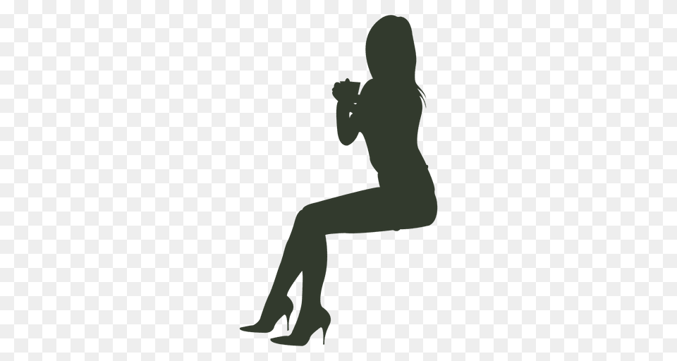 Woman Sitting Silhouette Preparing, Photography, Person, Head Free Png
