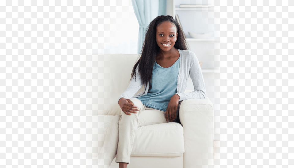 Woman Sitting With Crossed Legs African American Sitting, Person, Face, Happy, Head Free Png