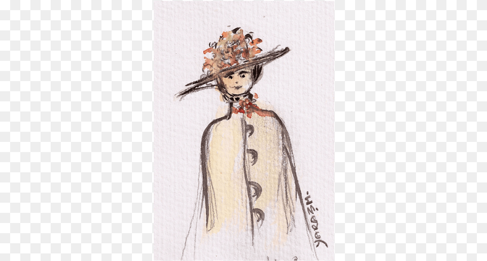 Woman Sketch, Art, Clothing, Hat, Painting Png