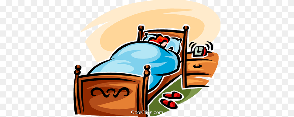 Woman Sleeping In A Bed Royalty Vector Clip Art Illustration, Furniture Free Transparent Png