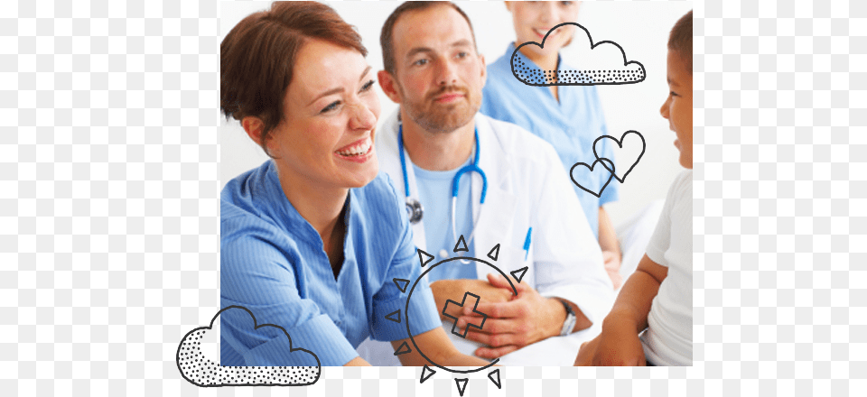 Woman Smiling At Child Next To Man With Stethoscope Physician Assistant Job Duties, Architecture, Building, Clothing, Coat Png