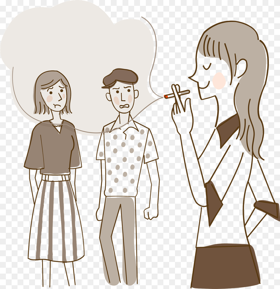 Woman Smoking Cigarette Clipart Download Cartoon, Publication, Book, Comics, Person Png