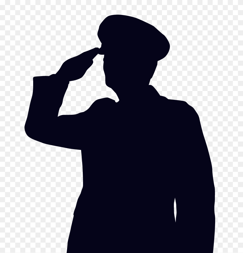 Woman Soldier Salute Silhouette, Clothing, Hat, Adult, Male Free Png