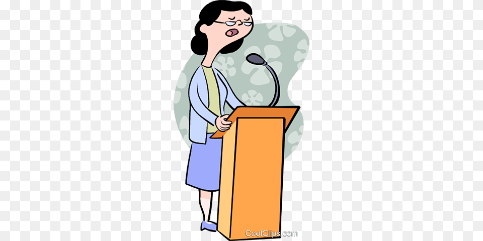 Woman Speaking At A Podium Royalty Free Vector Clip Clip Art Teacher In Podium, Crowd, Person, Audience, Speech Png Image