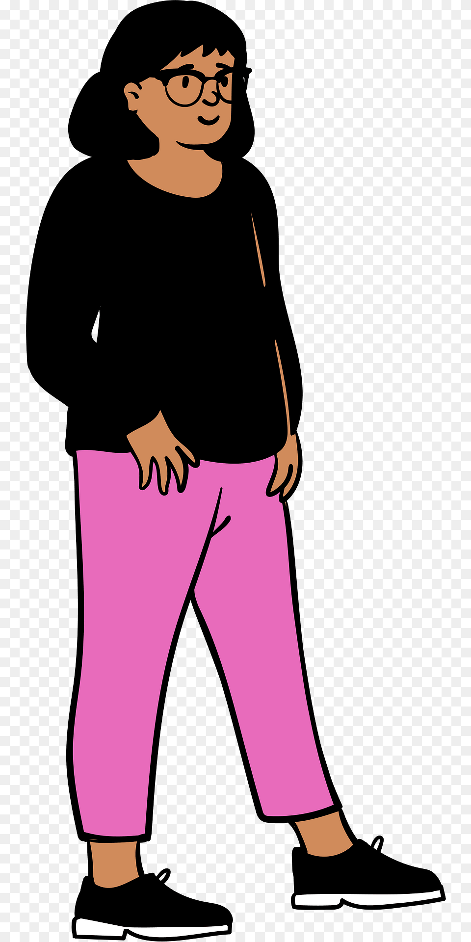 Woman Standing Clipart, Long Sleeve, Sleeve, Clothing, Pants Free Transparent Png