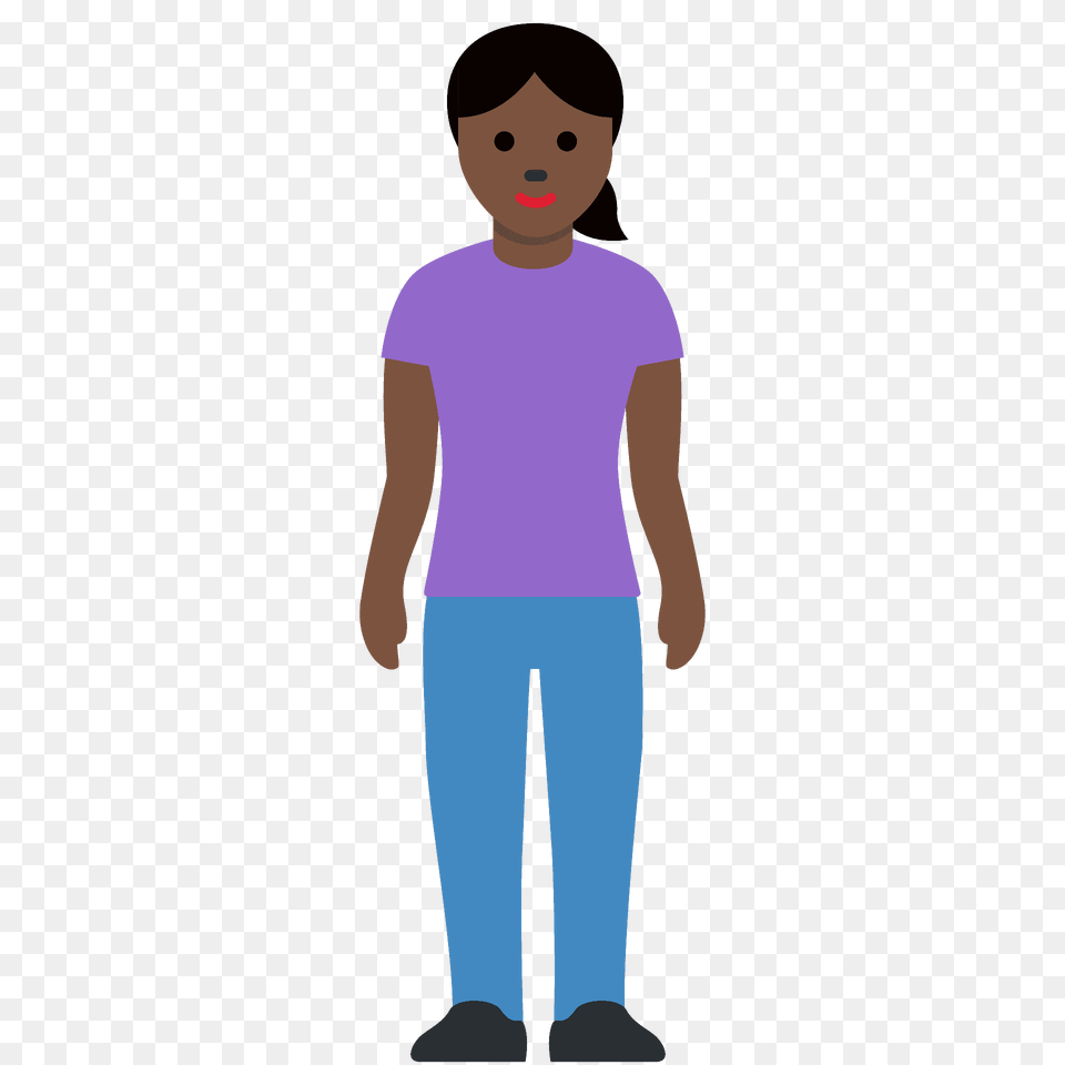 Woman Standing Emoji Clipart, T-shirt, Clothing, Pants, Person Free Png