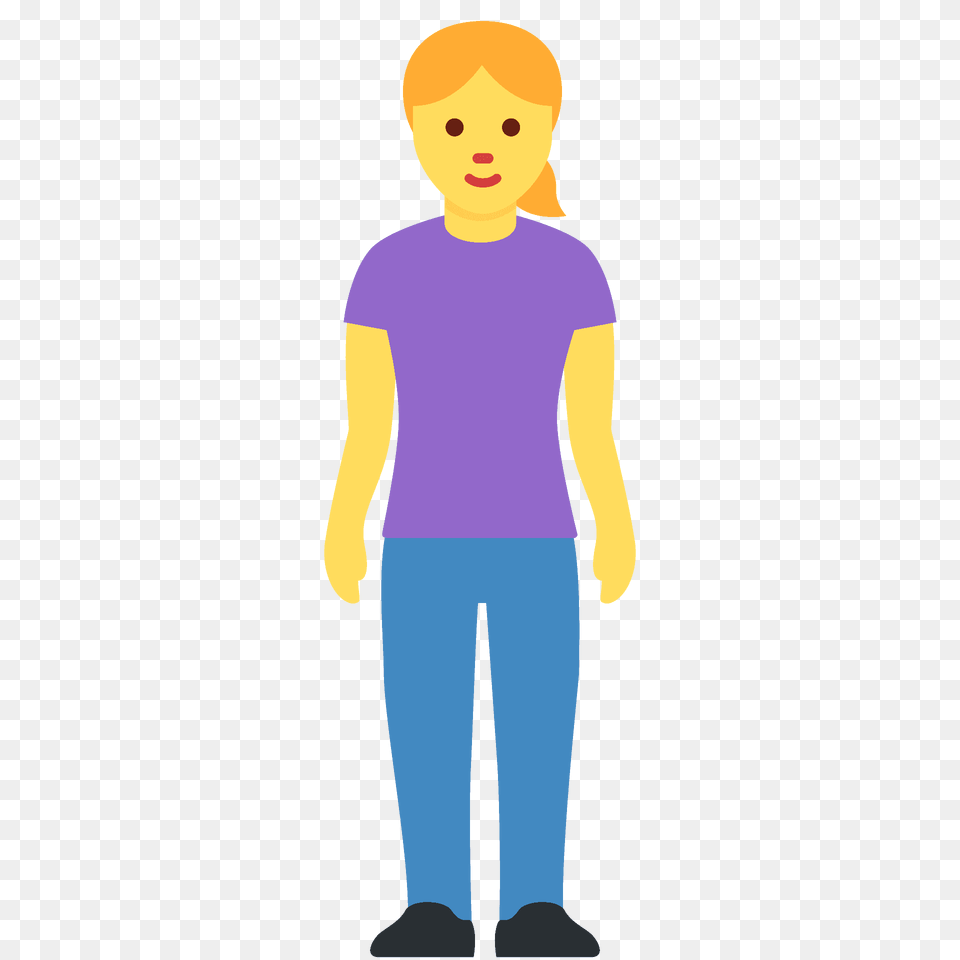 Woman Standing Emoji Clipart, Clothing, Pants, T-shirt, Boy Free Png