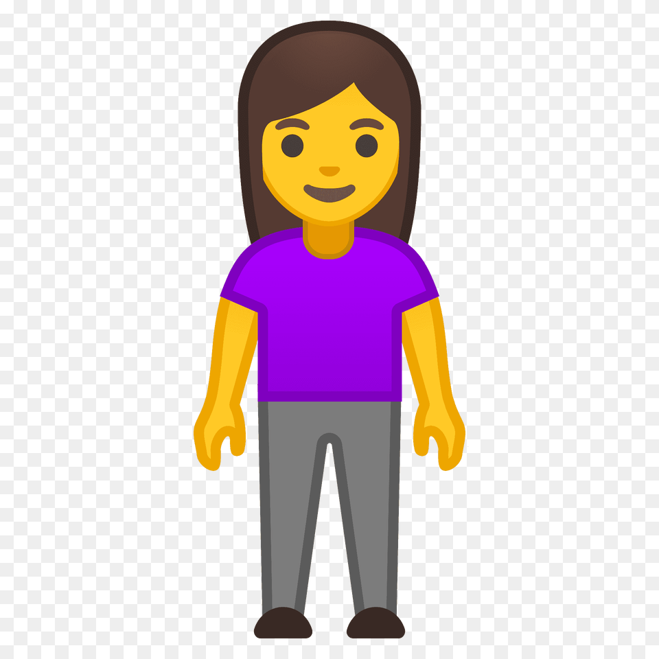 Woman Standing Emoji Clipart, T-shirt, Clothing, Person, Baby Free Png