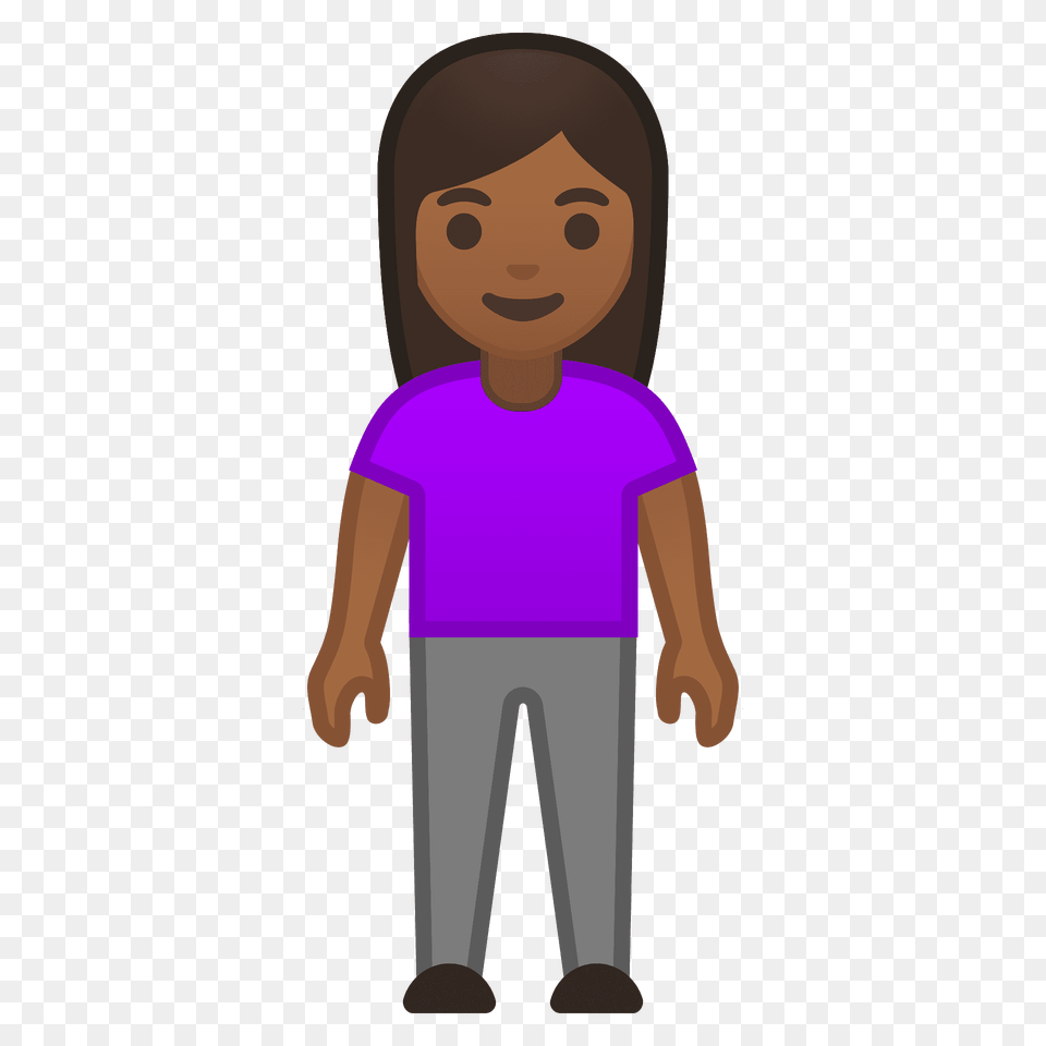 Woman Standing Emoji Clipart, Clothing, T-shirt, Person, Pants Free Png