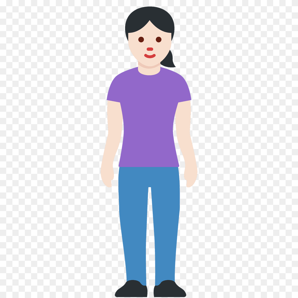 Woman Standing Emoji Clipart, T-shirt, Clothing, Pants, Boy Png