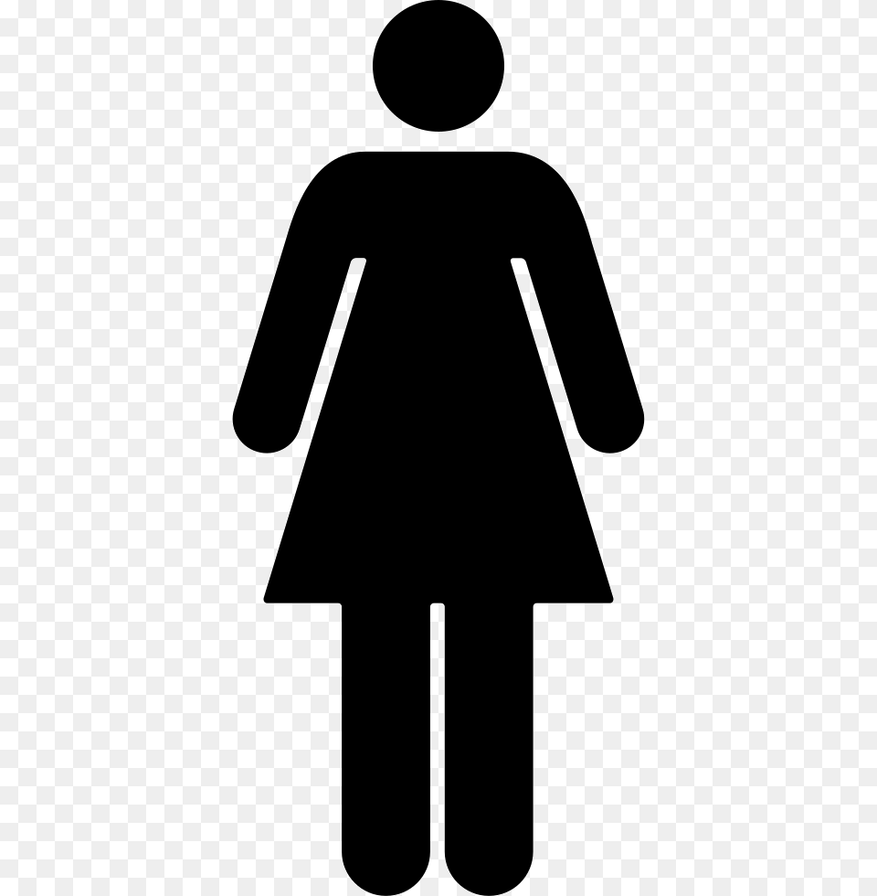 Woman Standing Silhouette Black Shape Female Stick Figure Clipart, Sign, Symbol, Person Png Image