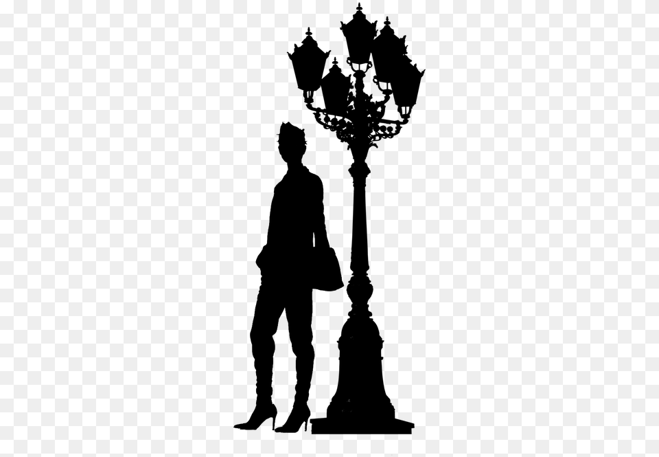 Woman Standing Street Confident Silhouette Silhouette, Gray Png Image