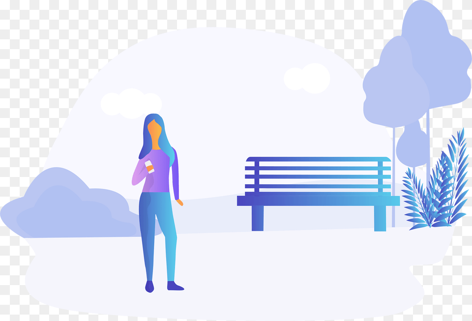Woman Street Clipart, Bench, Furniture, Adult, Person Free Png