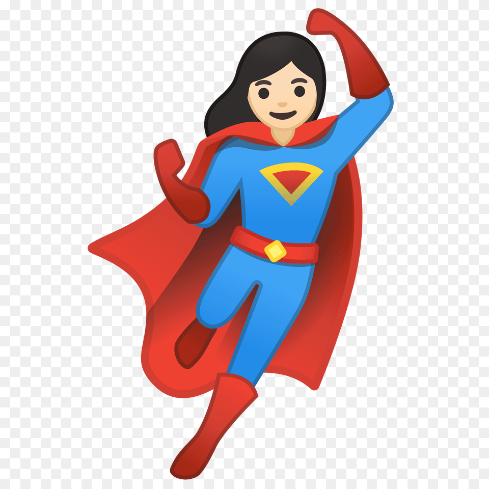 Woman Superhero Emoji Clipart, Cape, Clothing, Costume, Person Free Png