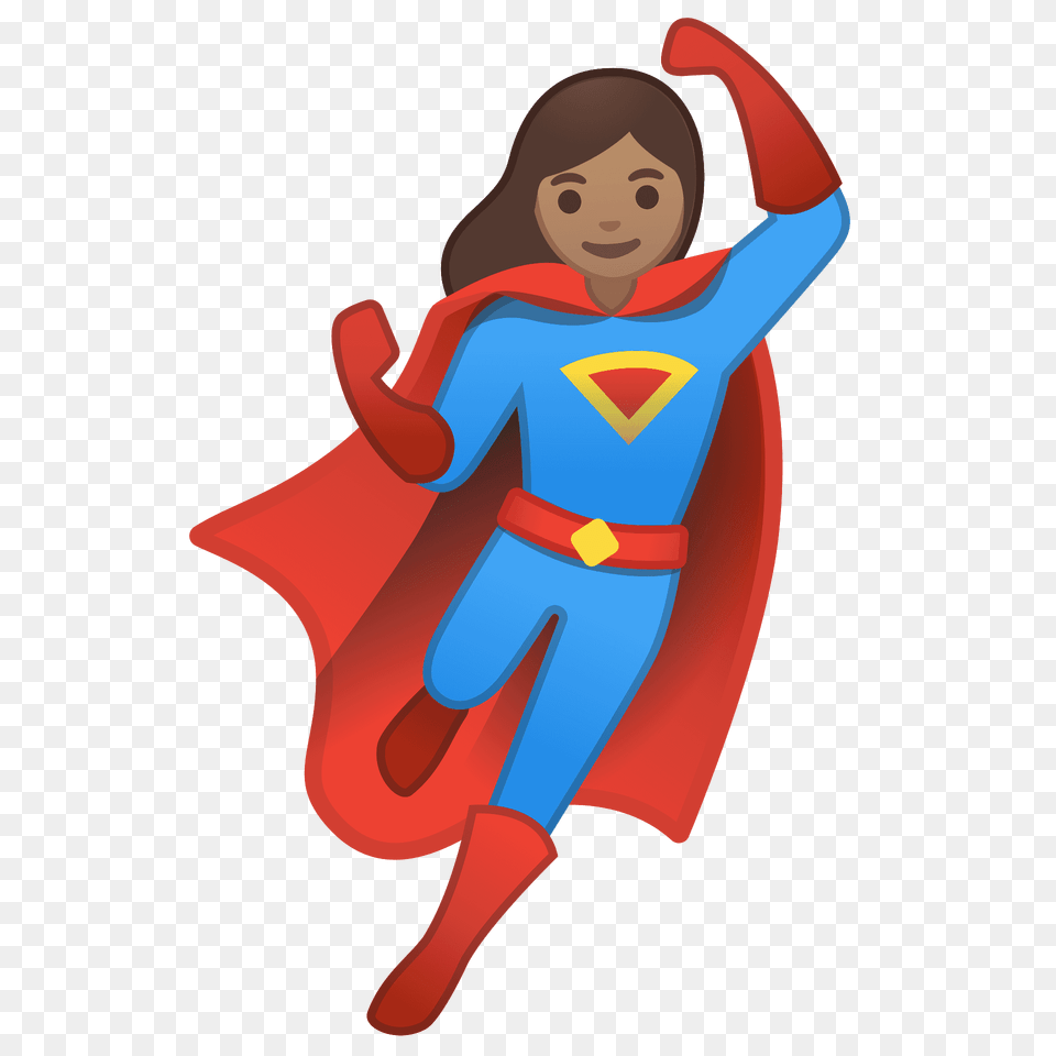 Woman Superhero Emoji Clipart, Cape, Clothing, Costume, Person Free Png