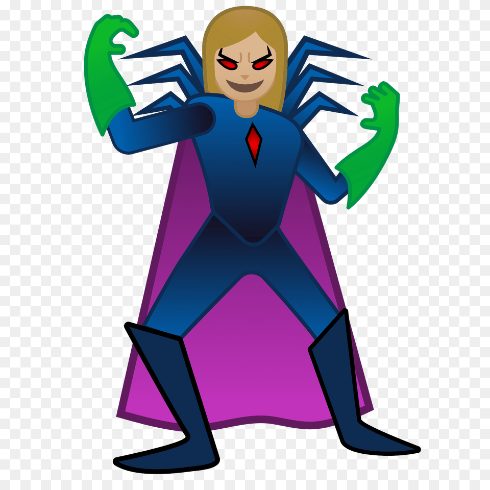 Woman Supervillain Emoji Clipart, Clothing, Costume, Person, Cape Png