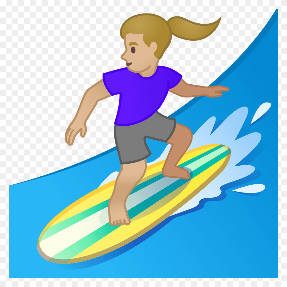Woman Surfing Emoji Clipart, Water, Sport, Leisure Activities, Nature Free Transparent Png