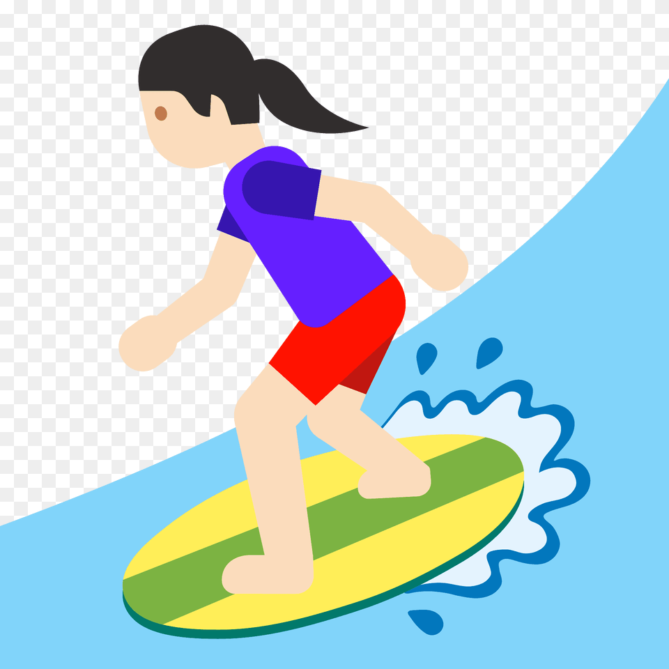 Woman Surfing Emoji Clipart, Water, Sport, Sea Waves, Sea Free Png