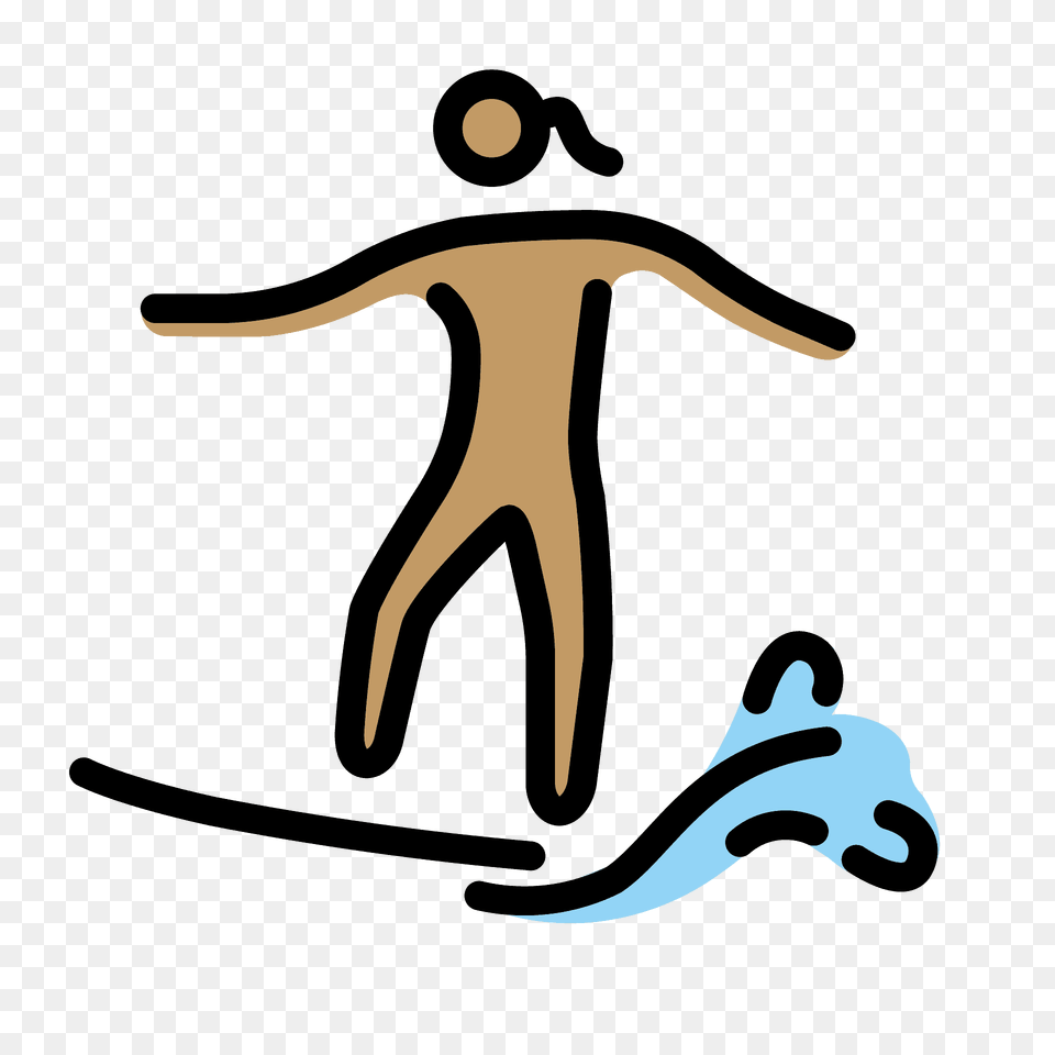 Woman Surfing Emoji Clipart, Outdoors, Art Free Transparent Png