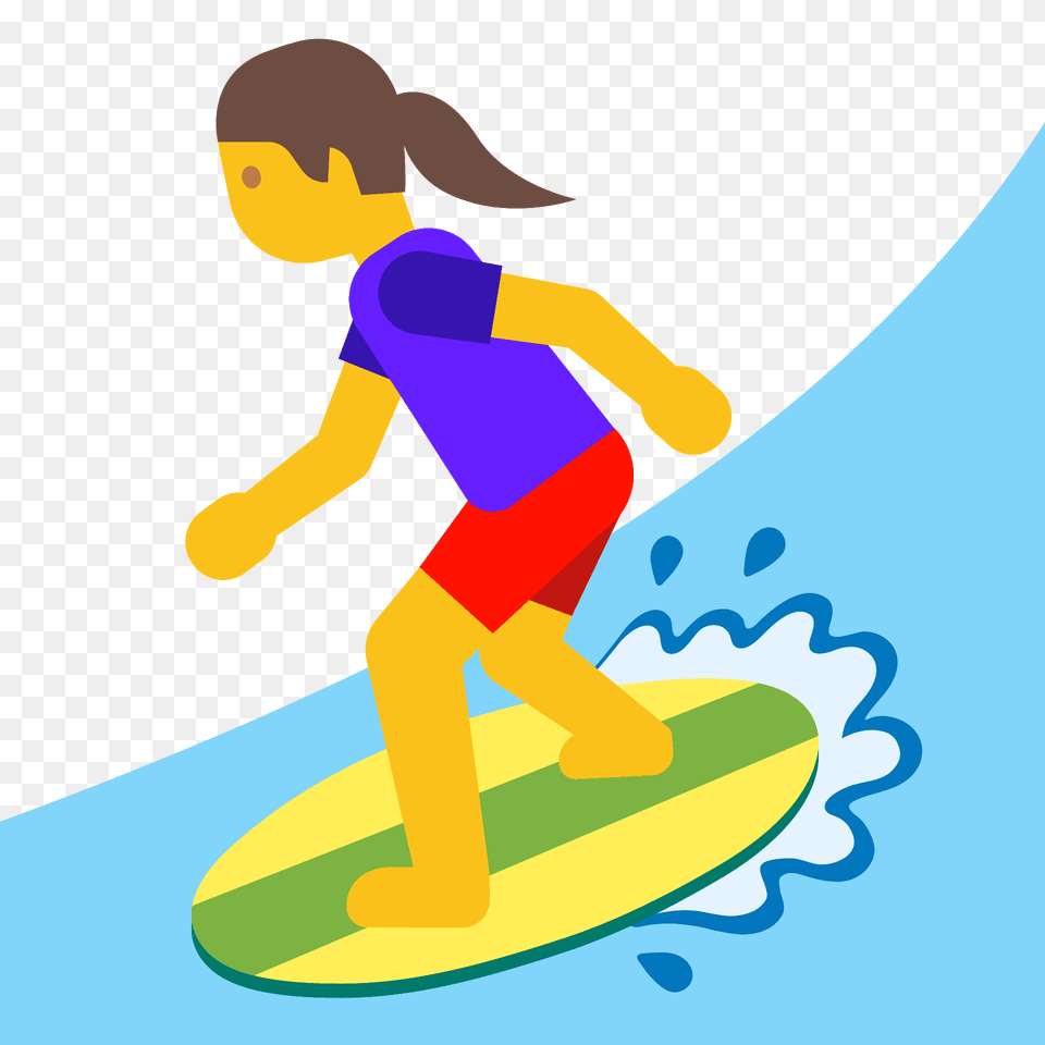 Woman Surfing Emoji Clipart, Water, Leisure Activities, Nature, Outdoors Free Transparent Png