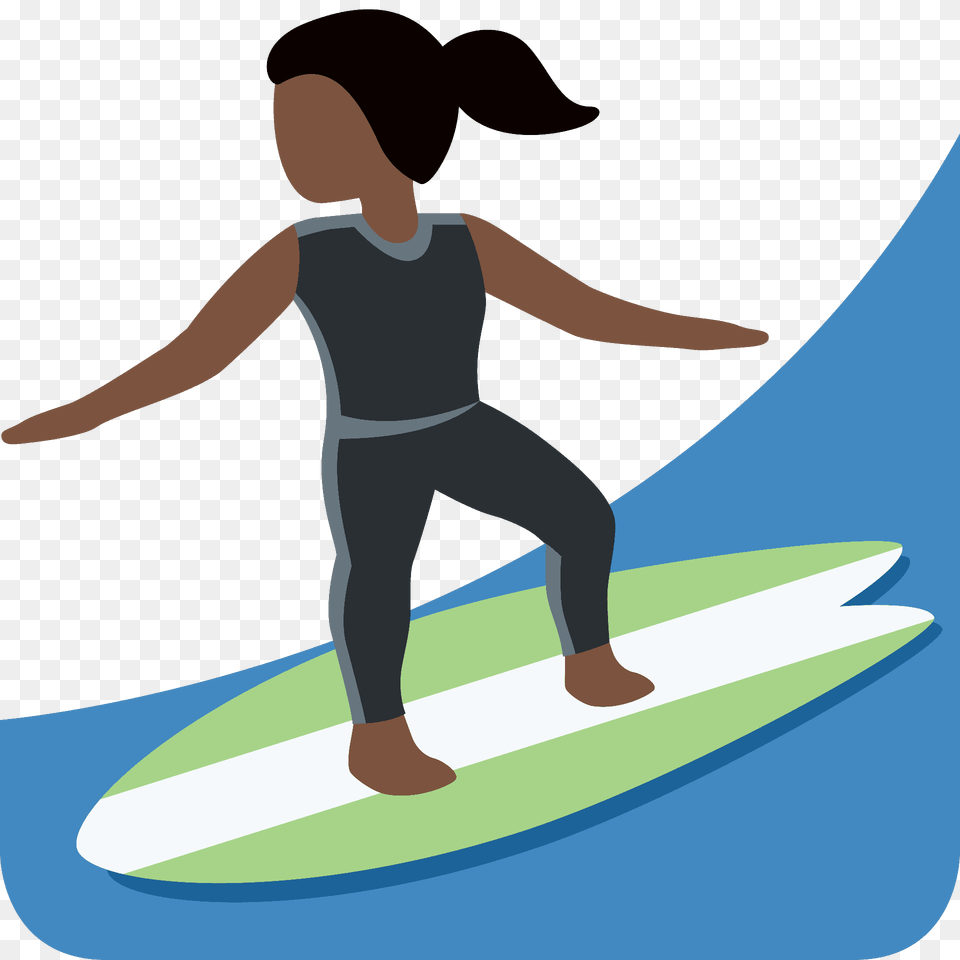 Woman Surfing Emoji Clipart, Water, Sport, Sea Waves, Sea Free Png