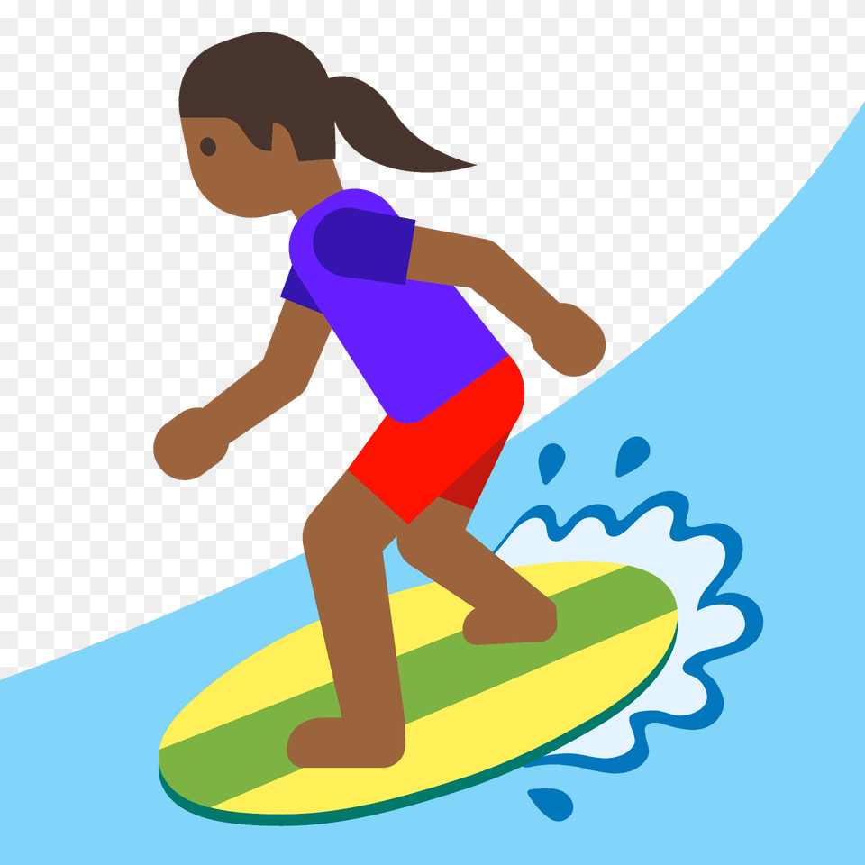 Woman Surfing Emoji Clipart, Water, Leisure Activities, Nature, Outdoors Free Png