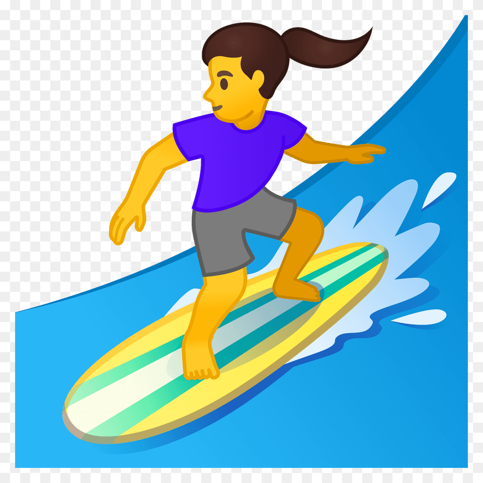 Woman Surfing Emoji Clipart, Water, Sport, Leisure Activities, Nature Png