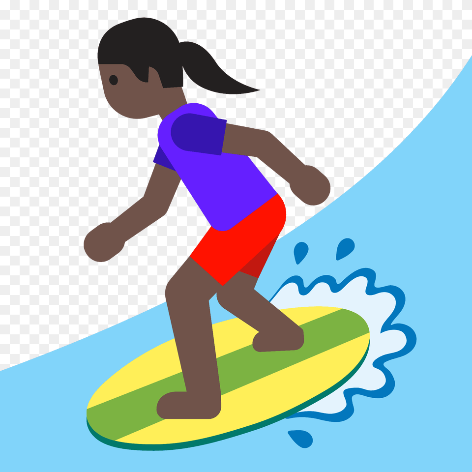 Woman Surfing Emoji Clipart, Water, Leisure Activities, Nature, Outdoors Free Png Download