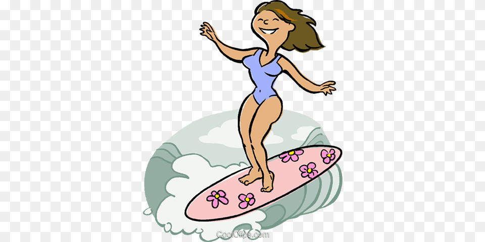 Woman Surfing Royalty Vector Clip Art Illustration, Water, Sport, Leisure Activities, Nature Free Transparent Png