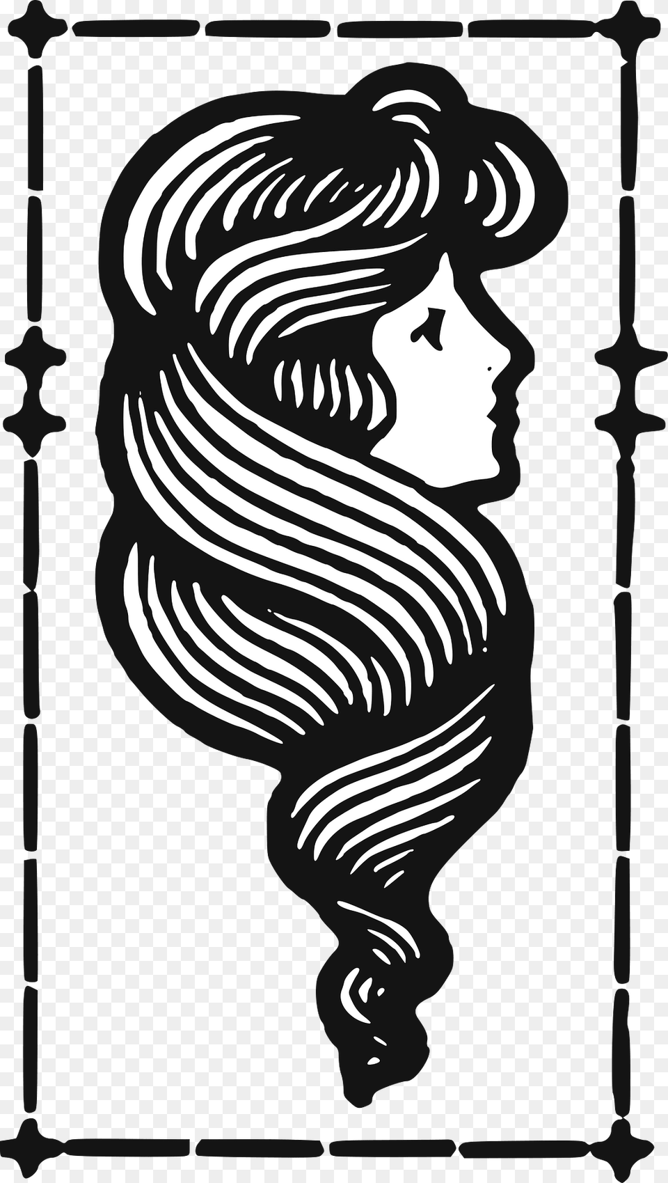 Woman Swirly Hair Clipart, Baby, Person, Stencil, Art Free Transparent Png