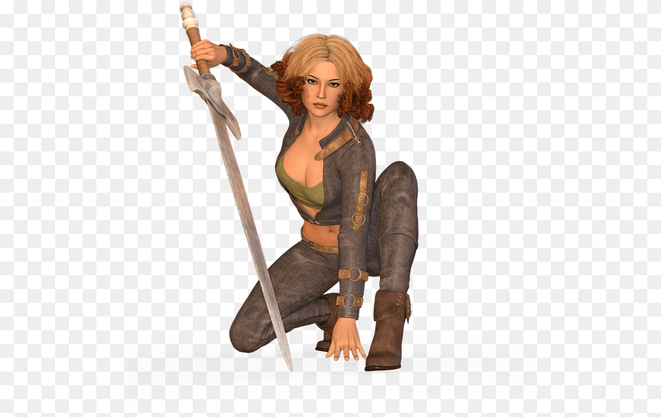 Woman Sword Amazone Warrior Heroine Fantasy Action Figure, Adult, Weapon, Person, Female Png