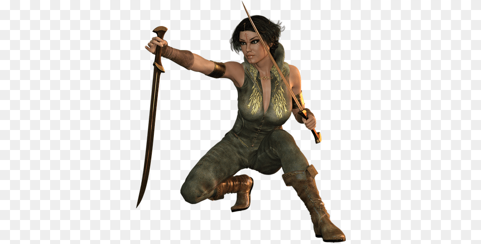 Woman Sword Fight Amazone Warrior Heroine Fantasy Fantasy Woman, Weapon, Adult, Person, Female Free Png
