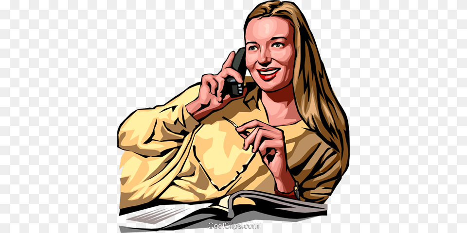 Woman Talking On Phone Royalty Vector Clip Art Illustration, Head, Portrait, Photography, Face Free Transparent Png