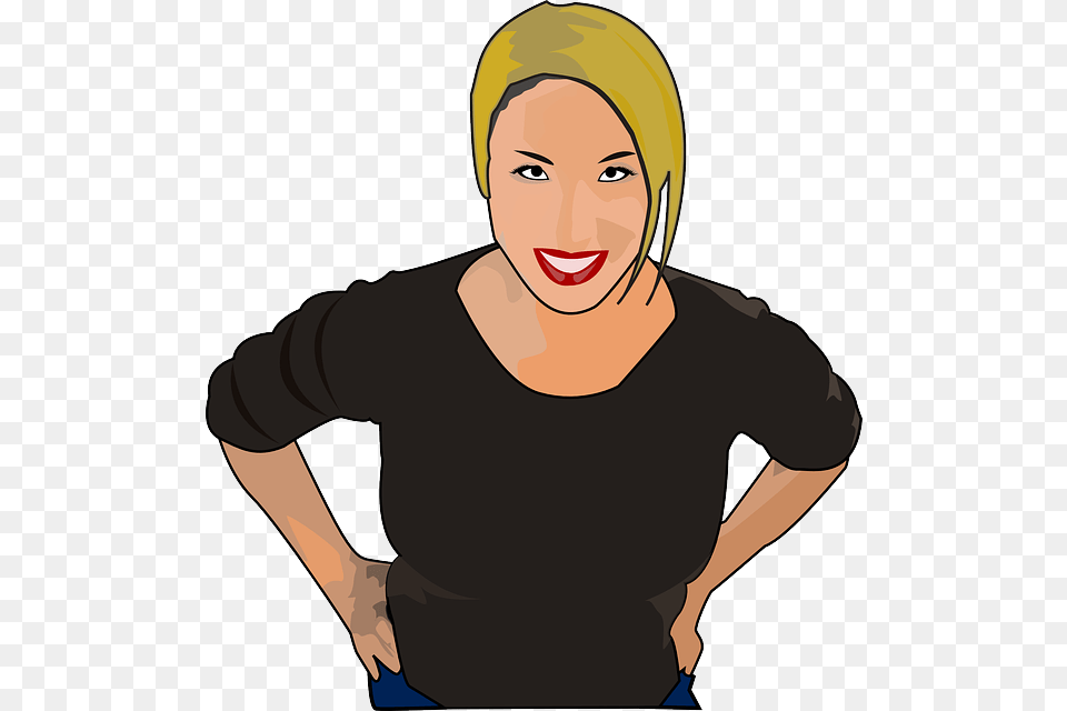 Woman Tan Grinning Woman Clip Art, Adult, T-shirt, Person, Female Free Transparent Png