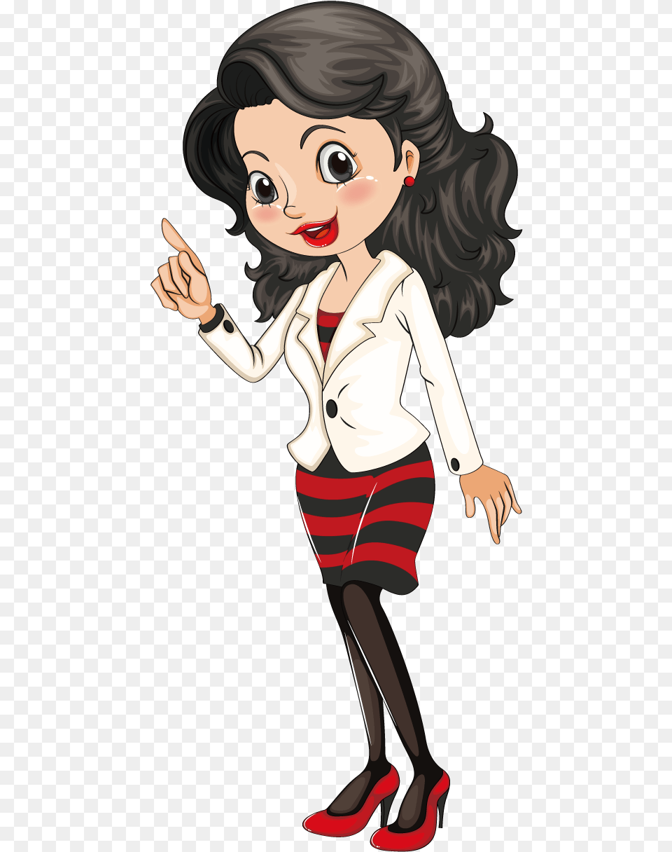 Woman Teacher Animated Transparent Background, Book, Comics, Publication, Baby Png Image