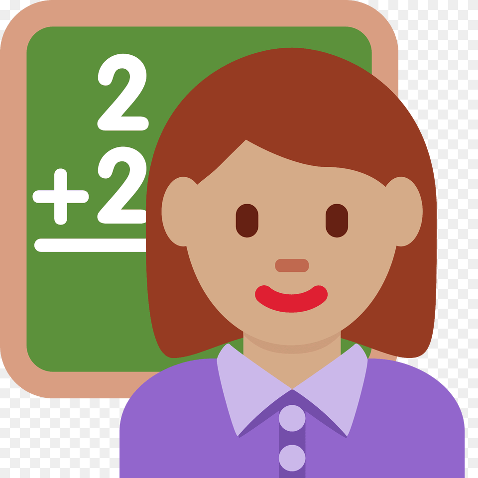 Woman Teacher Emoji Clipart, Baby, Person, Text, Face Png Image