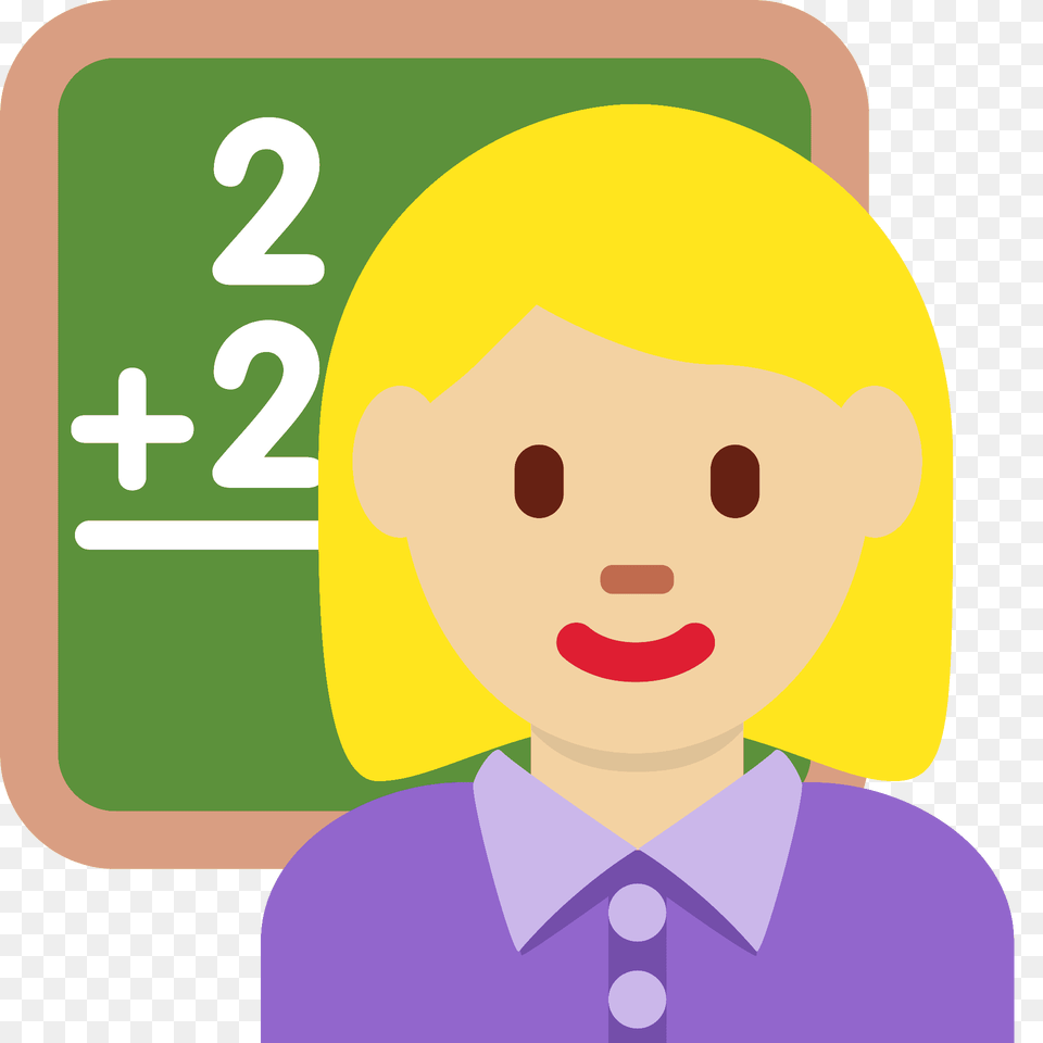 Woman Teacher Emoji Clipart, Baby, Person, Text, Face Png Image