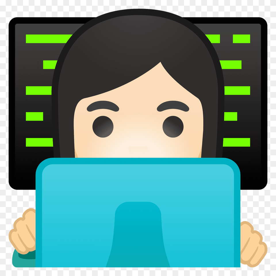 Woman Technologist Emoji Clipart, Person, Reading, Computer, Electronics Free Transparent Png