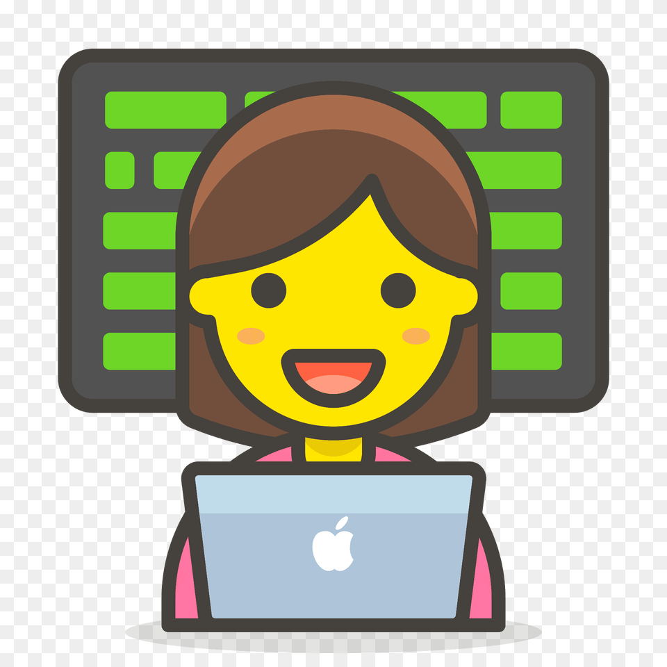 Woman Technologist Emoji Clipart, Computer, Electronics, Laptop, Pc Free Png