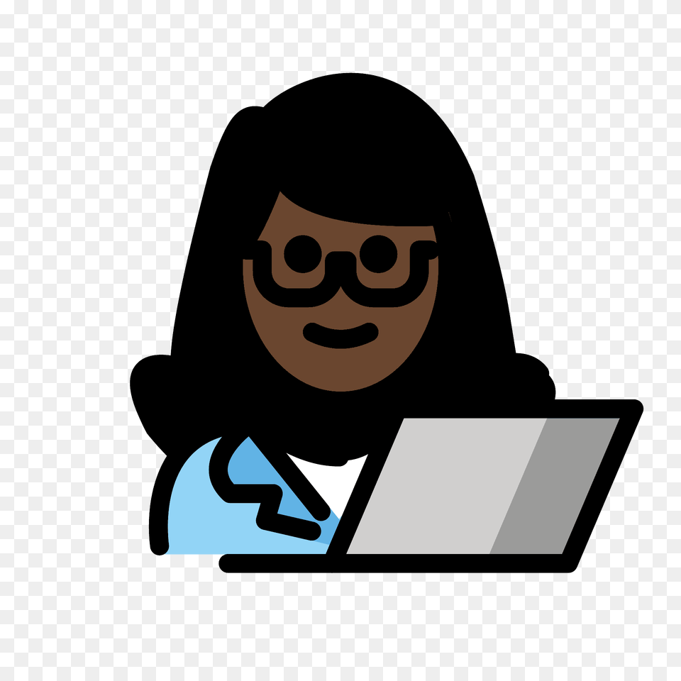 Woman Technologist Emoji Clipart, Reading, Computer, Electronics, Person Png Image