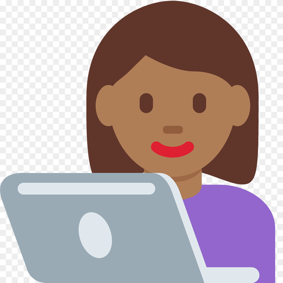 Woman Technologist Emoji Clipart, Computer, Electronics, Pc, Laptop Png Image
