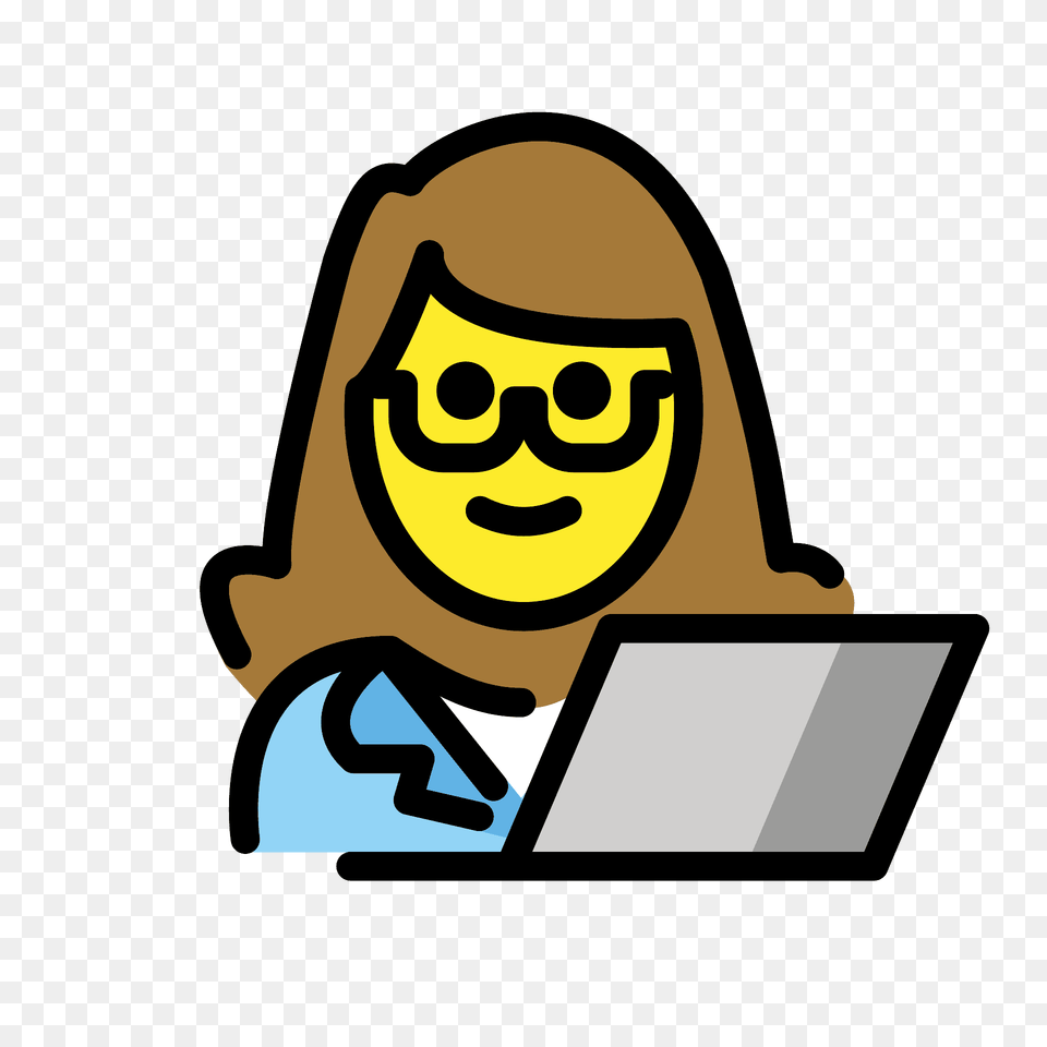 Woman Technologist Emoji Clipart, Computer, Electronics, Laptop, Pc Png Image