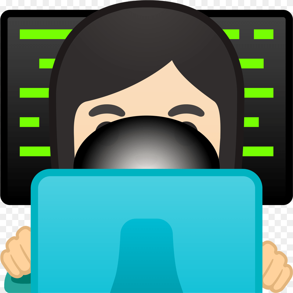 Woman Technologist Light Skin Tone Icon Emoji Man With Computer, Electronics, Person, Reading, Body Part Free Transparent Png