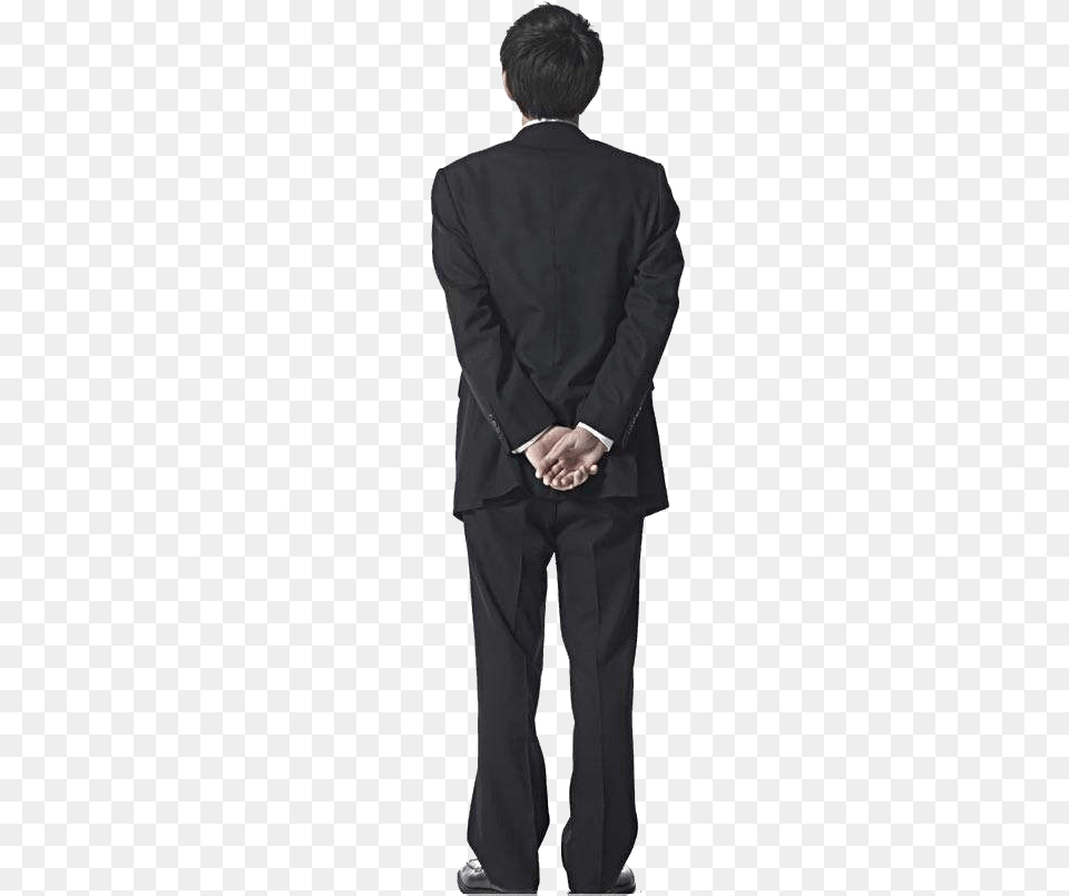 Woman Tencent Qq Back Of Man Standing Background, Tuxedo, Blazer, Clothing, Coat Png