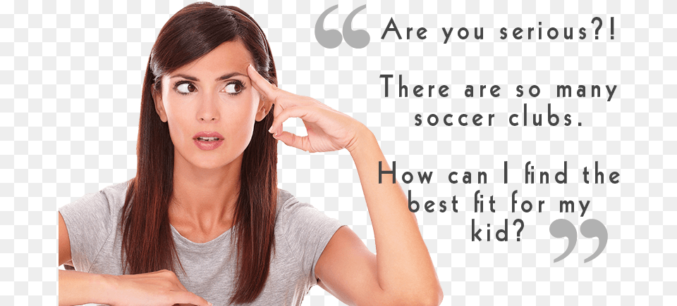 Woman Thinking Soccer Stock Photography, Face, Head, Person, Portrait Free Png