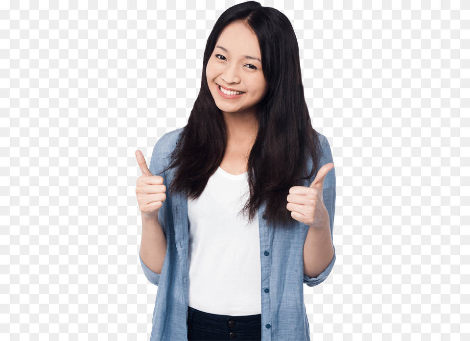 Woman Thumbs Up, Hand, Body Part, Face, Smile Free Png