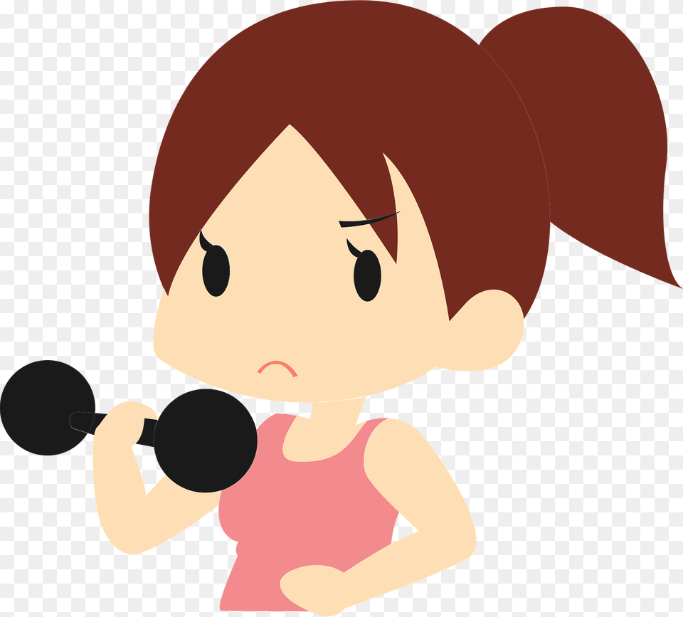 Woman Training With Dumbbell Clipart, Smoke Pipe, Baby, Person Png Image