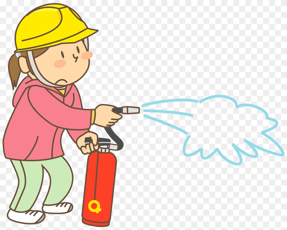 Woman Using A Fire Extinguisher Clipart, Baby, Person, Face, Head Free Png