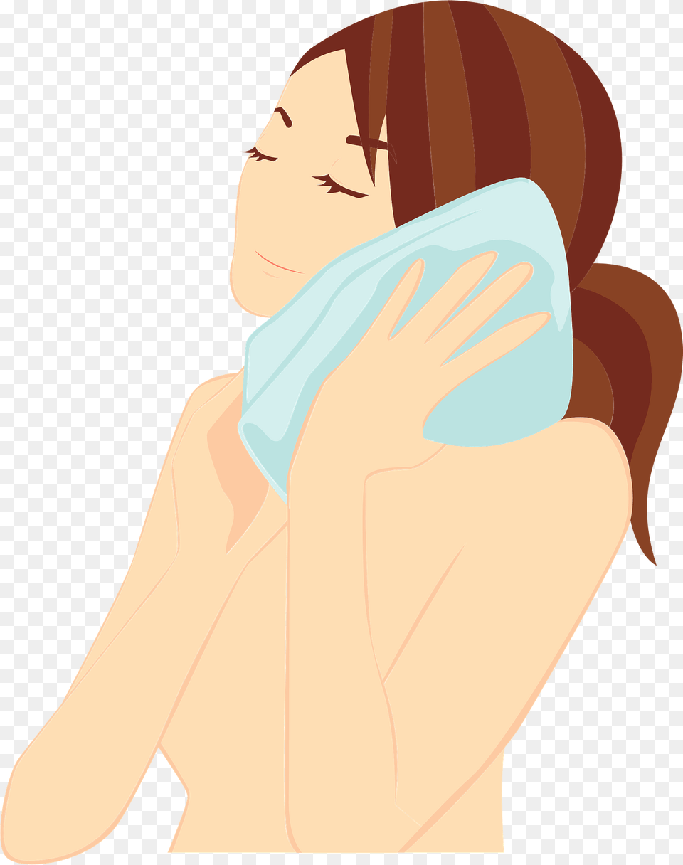 Woman Using Face Towel Clipart, Adult, Female, Person, Head Free Png Download